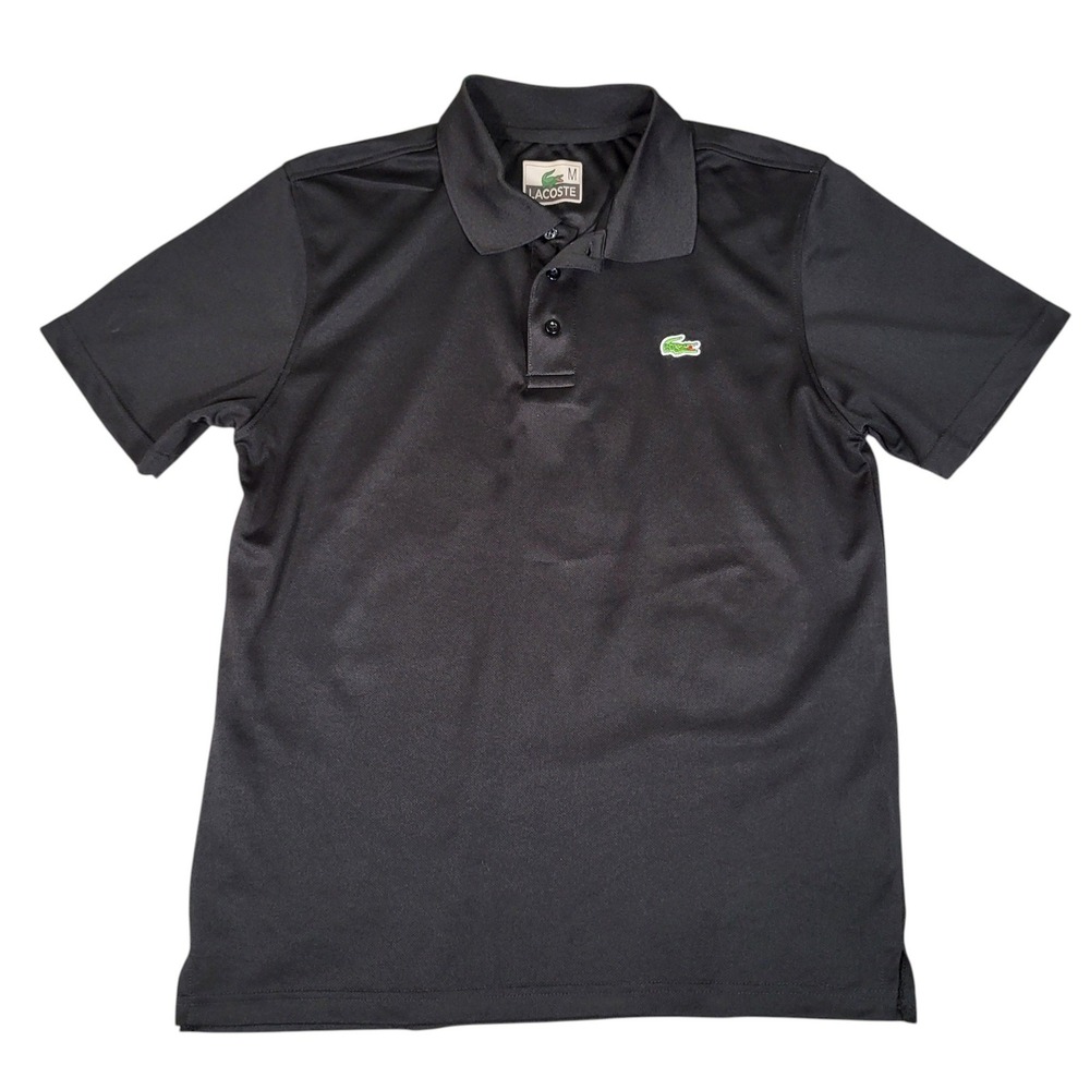 Lacoste Polo Shirt Men M Classic Short Sleeve Black Performance Activewear Gator